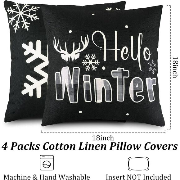 Holiday Pillow Covers - Set of 4 - Picture 2 of 4